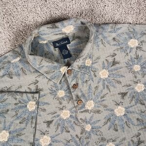 Paul Fredrick Floral Pattern‎ Herringbone XXL Mens Polo Shirt
